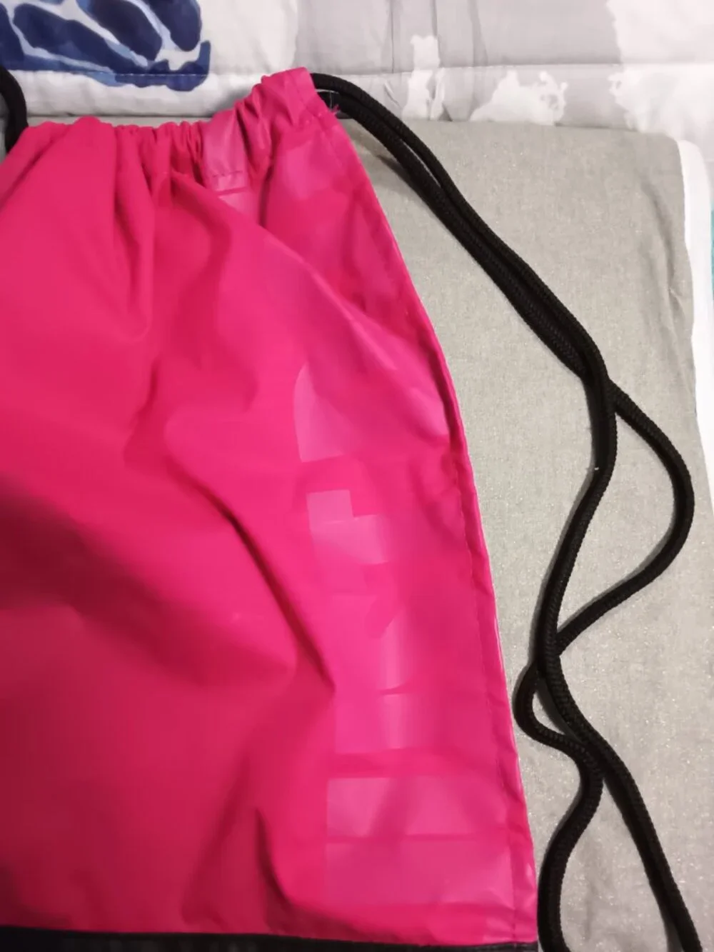 Nike Pink and Black Drawstring Backpack